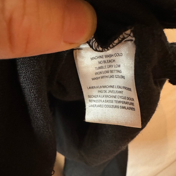 Black linen blend long sleeve shirt with hood and front pockets. Size XL - Picture 7 of 7